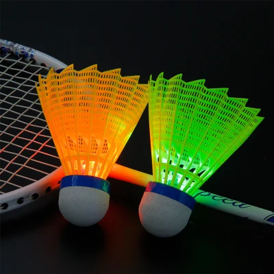 BINRUI Plastic Outdoor Night Lighting Balls Colorful Luminous Badminton Shuttlecocks LED Badminton Training Ball