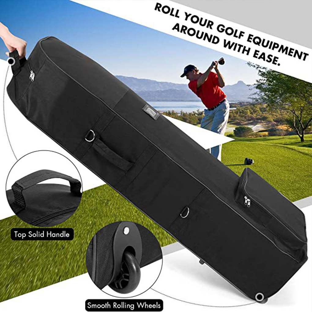 Portable Golf Travel Bags with Wheels Adjustable Golf Club Travel Cover