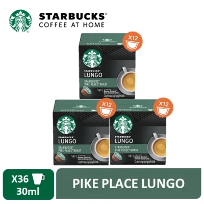 (Bundle of 3) Starbucks Pike Place Lungo by Nescafe Dolce Gusto Coffee Capsules / Coffee Pods 12 Servings [Expiry April 2022]