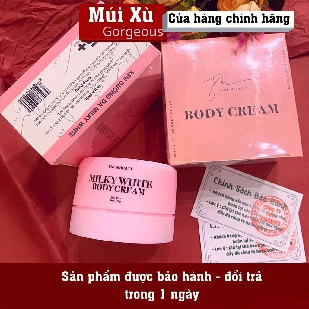 Kem body DưỡngTrắng Da Sữa Bò Múi Xù Gorgeous - Siêu trắng siêu mềm mịn dưỡng thể trắng da toàn thân