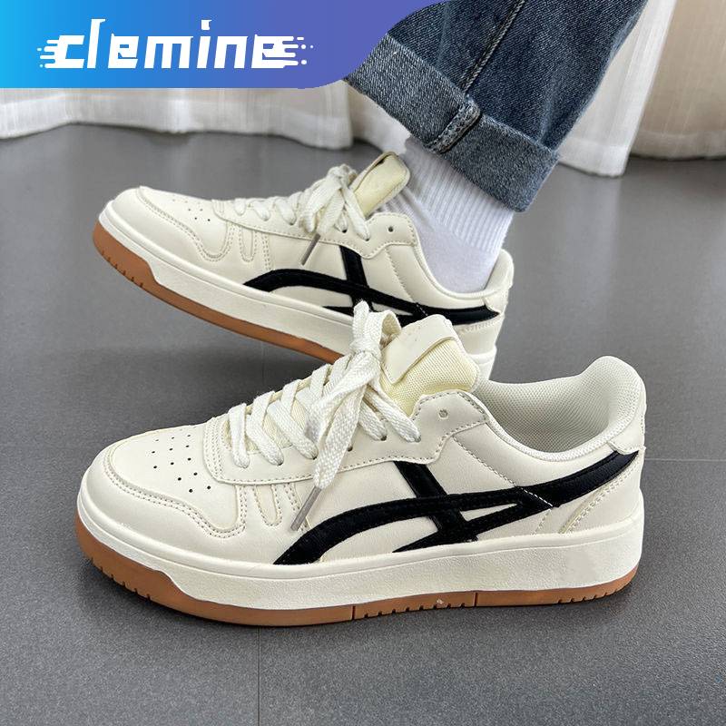Clemine TerraFluxus Cream retro little white shoes women's college Hong Kong style single shoes trend breathable moral training shoes college style high value
