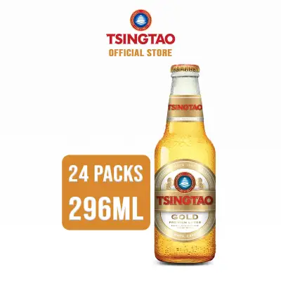Tsingtao Gold 296ml x 24 Bottles, Alc 4.7% Premium Lager Original Export