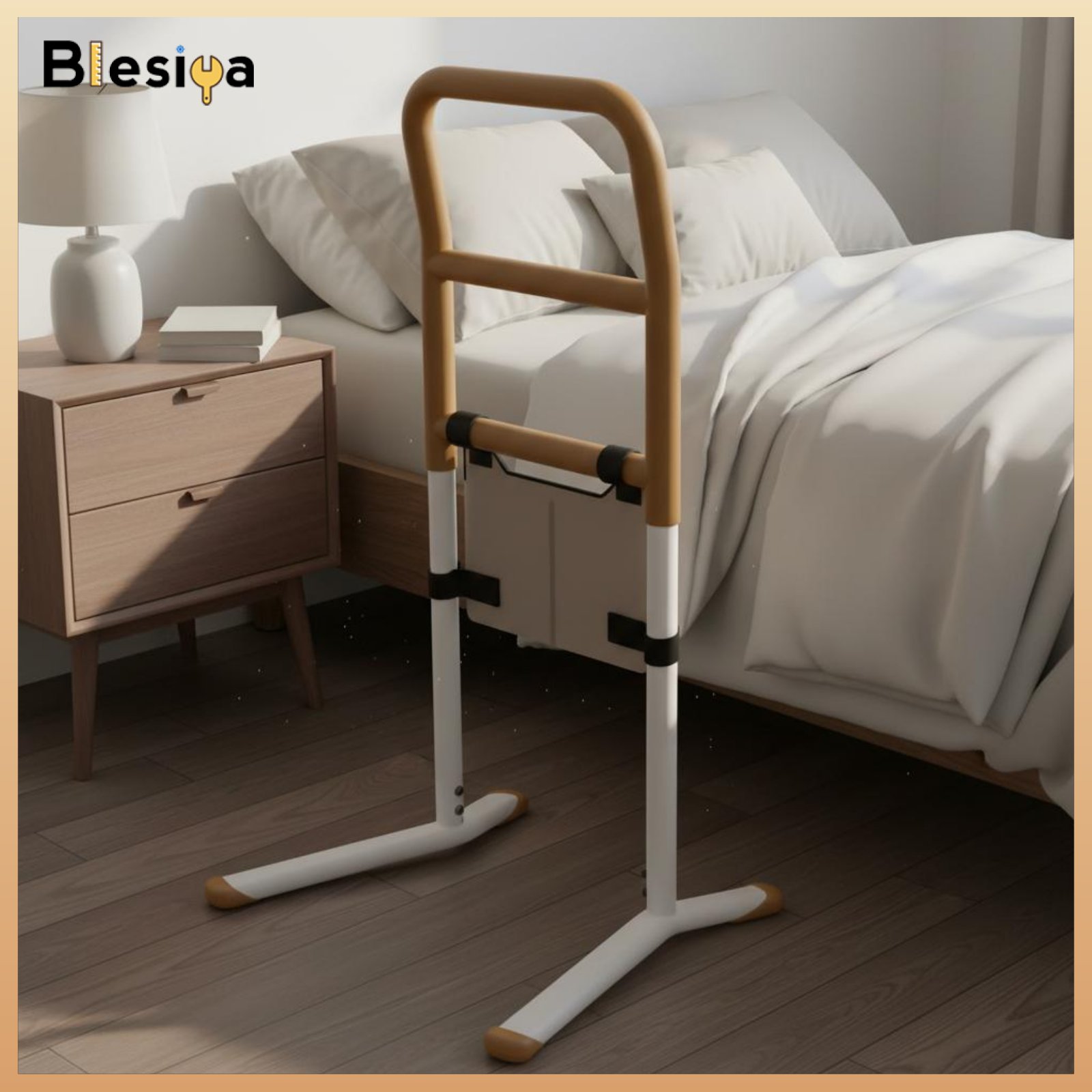 Blesiya Fall Safety Bedside Assist Stable Base Freestanding Grab Bar Non-Slip Grip Stand Assist Anti-Tip Design for Elderly, Seniors, Disabled, Bedroom, Bathroom, Living Room ราคา 2,927 บาท*ส่งฟรี