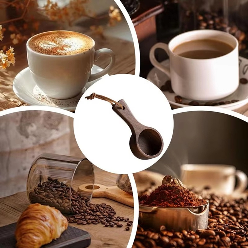 Nature Wood Mini Measuring Scoop Tea Coffee Bean Scoop Sugar Spice Measure Spoon Measuring Tool for