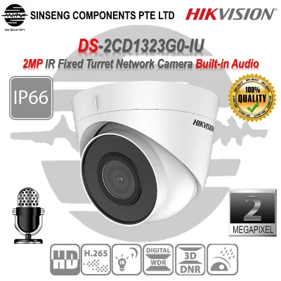Hikvision DS-2CD1323G0-IU AUDIO 2MP IR Fixed Turret Dome Network IP Camera with Built-in Audio