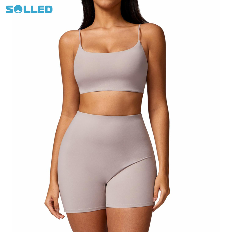 Women's Workout 2 Piece Summer Slim Fit Sleeveless Crop Tank Tops Stretch High Waist Shorts Sets For Fitness Yoga ราคา 608 บาท*ส่งฟรี