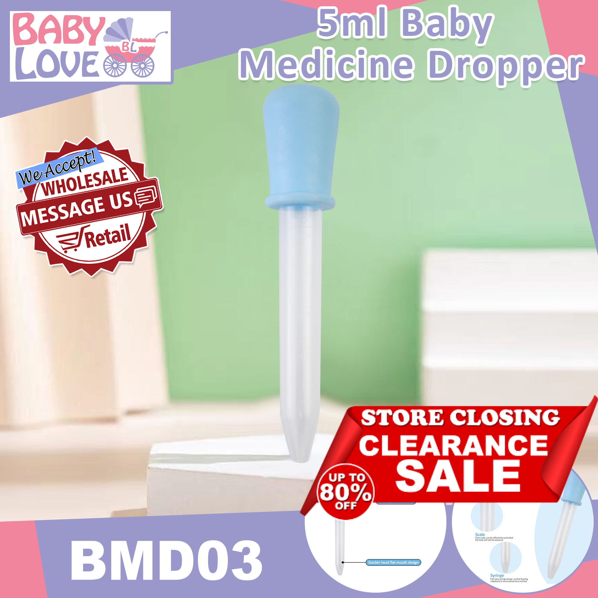 Baby Love BMD03 5ml Buds Medicine Feeder Baby Feeding Dropper Medicine Feeder Silicone+Plastic 4