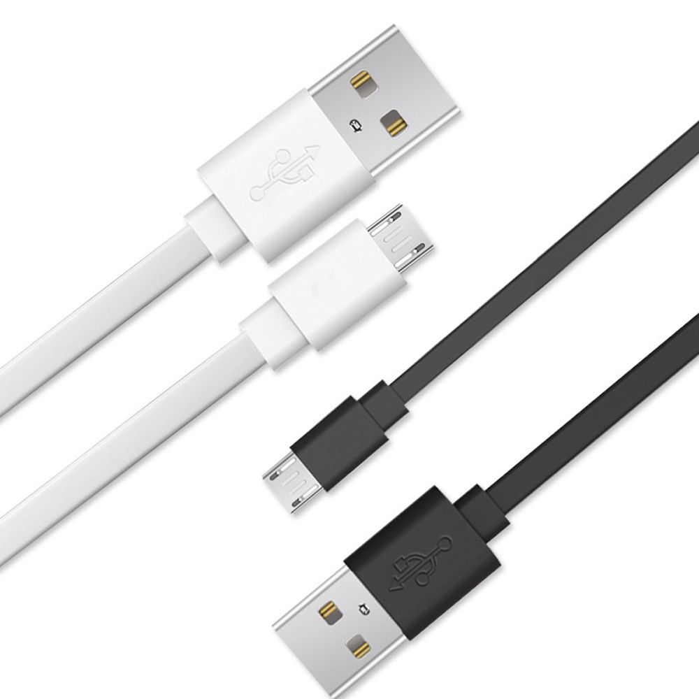 Jerng Trắng 30Cm Micro USB dòng dữ liệu dây USB Sạc USB Cáp Sạc Micro USB Cáp USB dây nguồn dòng Noodle Line