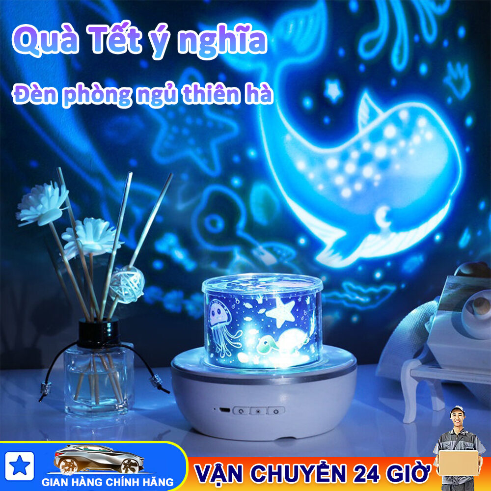 Đèn Ngủ Chiếu Sao Vũ Trụ Đại Dương Sinh Nhật Cổ Tích 3D, Xoay Tự Động Dùng Trang Trí Phòng Ngủ Tuyệt Đẹp, Đèn phòng ngủ thiên hà, Quà Tết ý nghĩaa