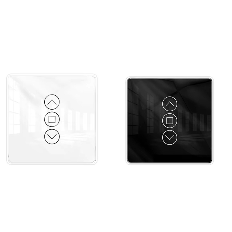 【Latest model】 Tuya WiFi RF433 2.5D Arc Curtain Switch Glass Touch Panel for Roller Blinds Shutters Switch Smart APP Wireless ราคา 634 บาท*ส่งฟรี