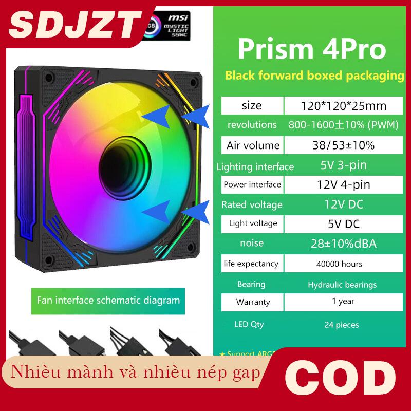 SDJZT 12cm argb máy tính trường hợp câm người hâm mộ PC tháp im lặng làm mát không khí PWM 4pin tốc độ cao 1600 PWM DC12V hiệu ứng gương Hệ thống làm mát Giá 90,756 Đồng*Miễn phí vận chuyển