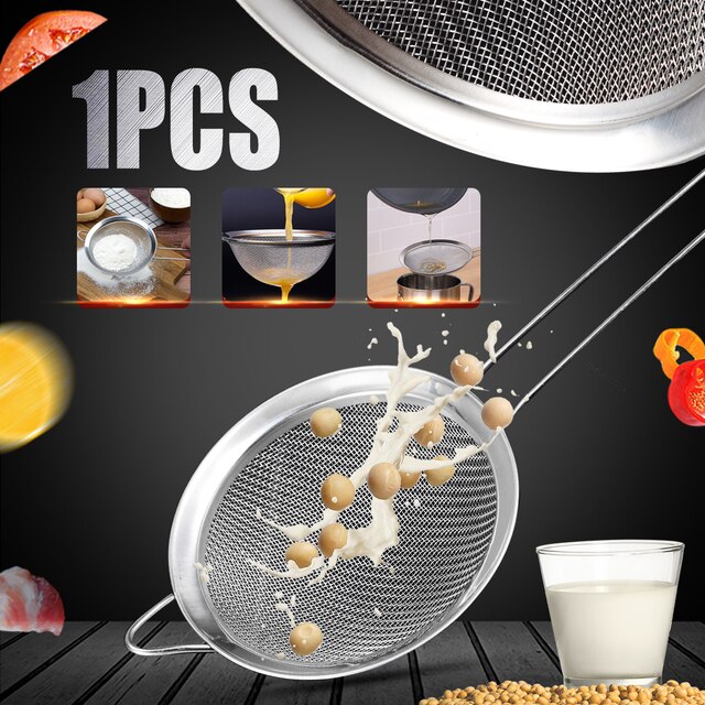Yingke 1 cái Dụng cụ lọc dầu chiên dây inox lưới lọc dụng rây đồ sàng bột bộ lọc trà phụ kiện nhà bếp