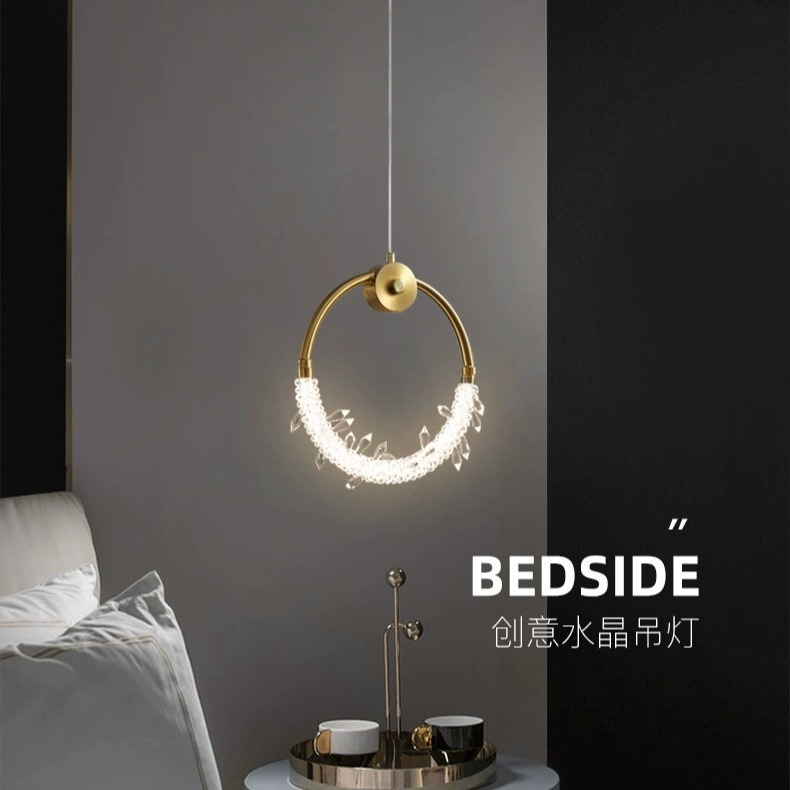 Nordic Round Ceiling Light Modern Minimalist Creative Bedroom Pendant Lamp for Restaurant Cafe Bar Crystal Hallway Lighting Presyo  4,436 Piso*Libreng Shipping