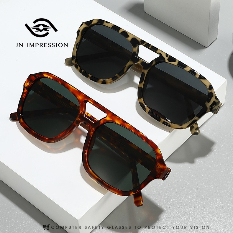 [New cross-border double-beam aviator sunglasses ins style street fashion sunglasses anti-ultraviolet glasses,JN IMPRESSION New cross-border double-beam aviator sunglasses ins style street fashion sunglasses anti-ultraviolet glasses,] ราคา 211 บาท*ส่งฟรี