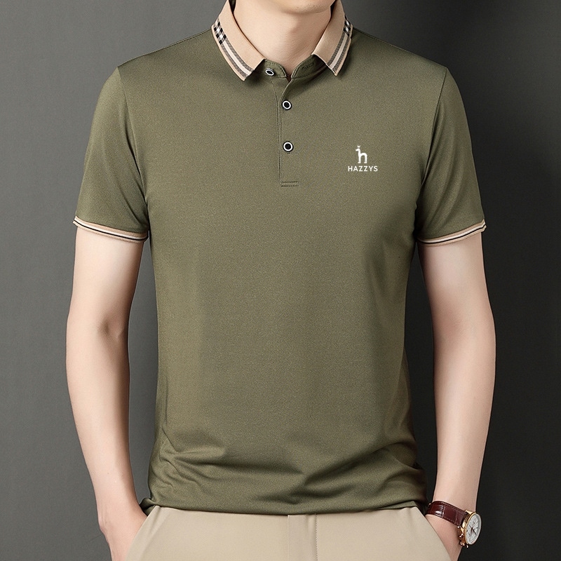Polo Áo Sơ Mi Cho Nam Giới 2023 New hazzys Sọc Người Đàn Ông Của mùa xuân và mùa hè Stritching Quần 