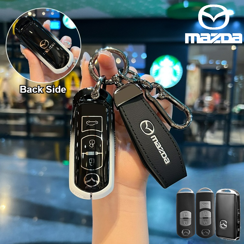 Fashion Gradient Color TPU Zinc Alloy Smart Keyless Remote Car Key Fob Shell Case Cover Holder Chain Buttons Protector Keychain For Mazda 2 Demio 3 6 CX3 CX5 CX30 CX60 CX80 CX90 CX3 CX4 CX5 CX7 CX8 CX9 MX5 RF MX30 ราคา 217 บาท*ส่งฟรี