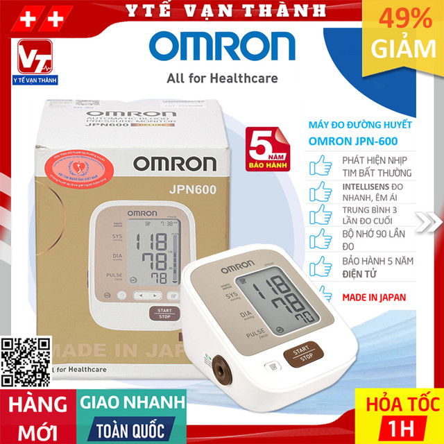 ✅ [MADE IN JAPAN] Máy Đo Huyết Áp Bắp Tay Omron JPN600 (JPN-600) | BẢO HÀNH 5 NĂM -VT0004 - Y Tế Vạn Thành
