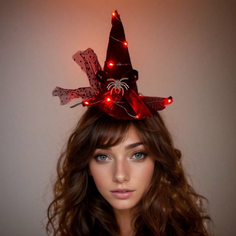1 Pc LED Light Halloween Glowing Headpiece, Glowing Hat, Halloween Decor , Battery Operated, Suitable For Makeup, Dance, Bar, Party Decor And Happy Halloween Festival ราคา 202 บาท*ส่งฟรี