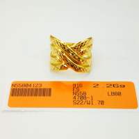 Yon Hing Cincin Design Silang Saiz 11.5 13.5 14 15 16 17.5 19 19.5 21 22 23 Emas 916