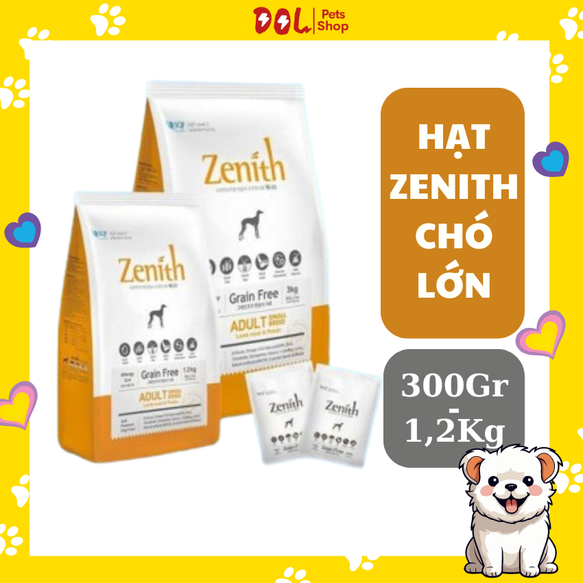 Thức ăn hạt mềm zenith adult dành cho chó lớn túi 300gr và 1,2kg