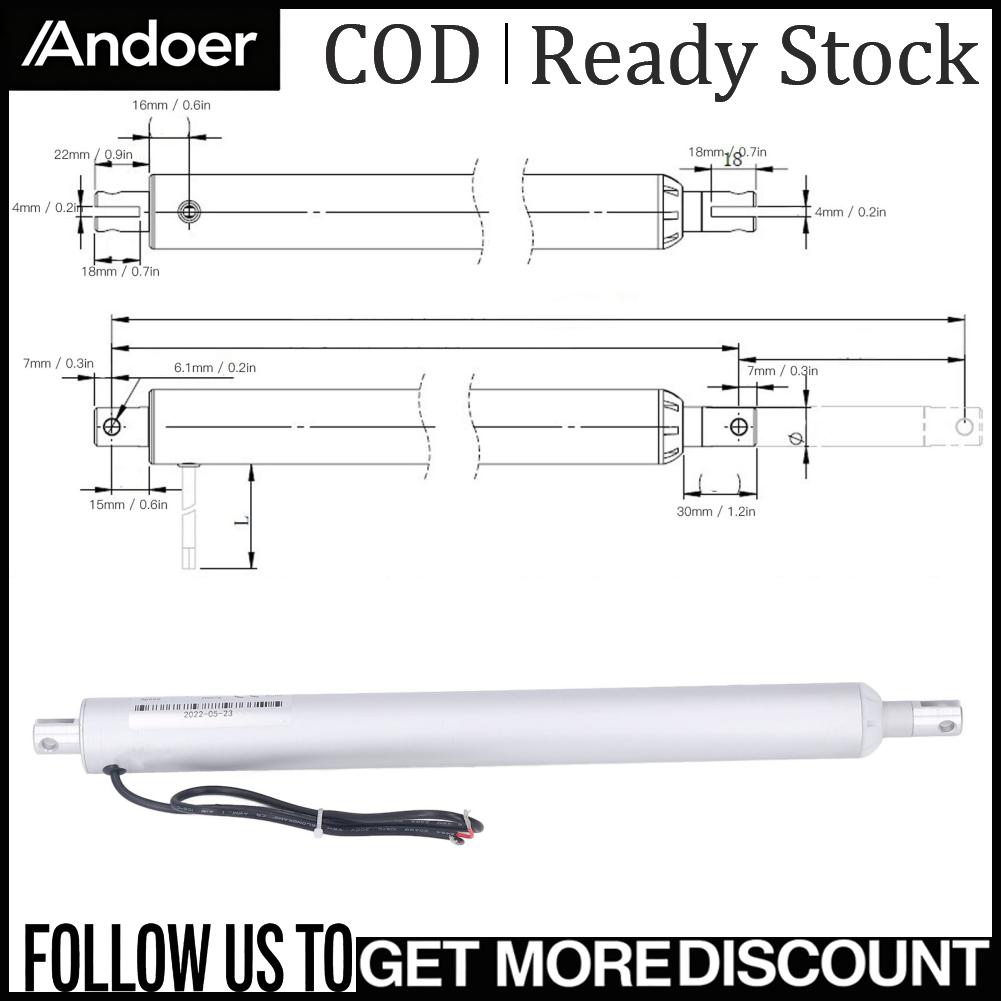 Andoer Linear Actuator Direct Current 5.9in จังหวะ Linear Electric Actuator อลูมิเนียมปากกา Retractable สำหรับยกแพลตฟอร์ม ราคา 3,416 บาท*ส่งฟรี