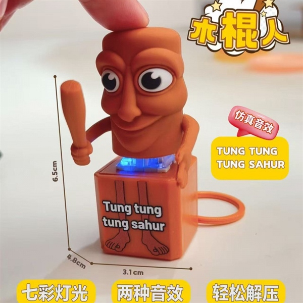 🎉 MÓC KHOÁ “TUNG TUNG SAHUR” – VUI NHỘN KHÔNG TƯỞNG-gương mặt đỏ tươi, đôi mắt lồi ngộ nghĩnh-giải trí cực mạnh