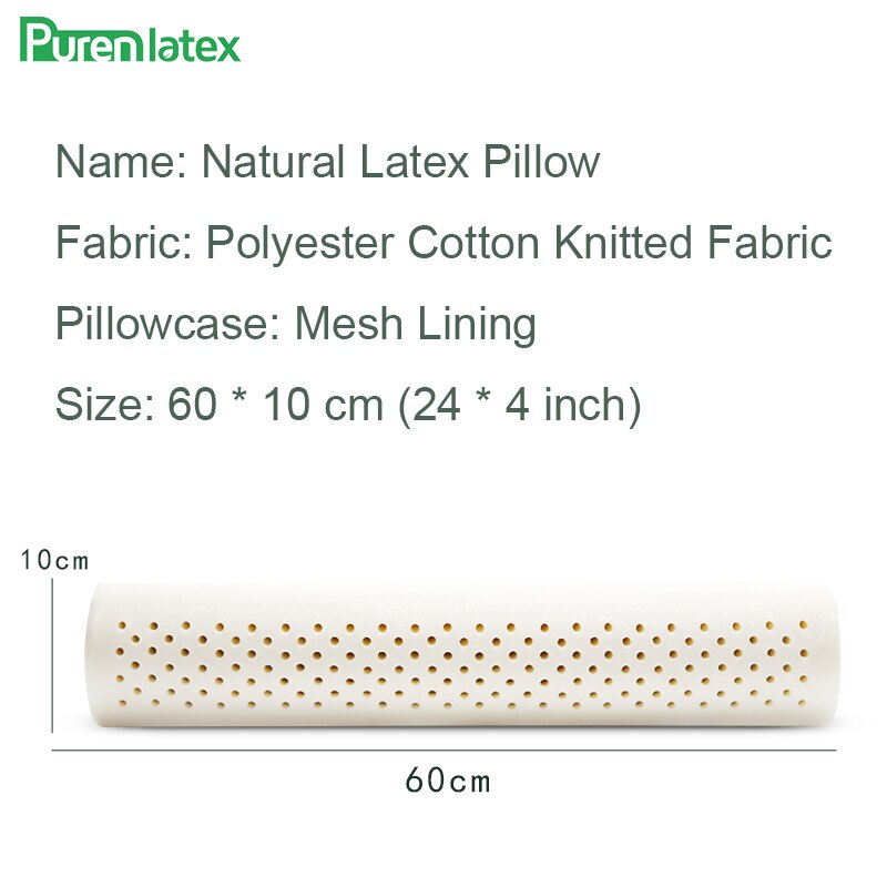 Purenlatex cao su thiên nhiên gối dài cổ tử cung hỗ trợ cột sống gối hình trụ bảo vệ thắt lưng gối tựa lưng củng cố giấc ngủ bạn xứng đáng nó