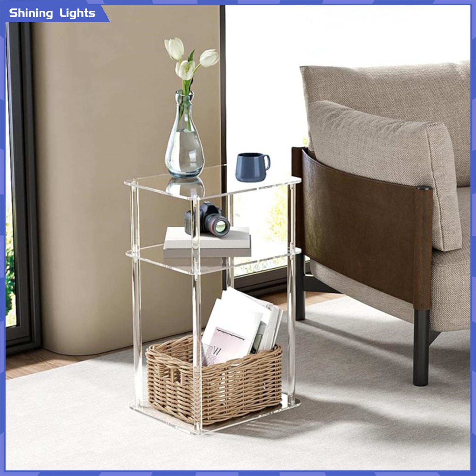 Baoblaze Acrylic bảng bên rõ ràng đầu giường 3 Tier cuối bảng Bàn Cạnh Giường ngủ nội thất phòng ngủ