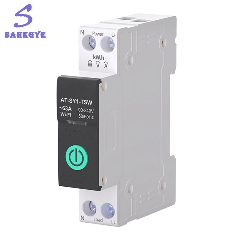 greatbuy666-TUYA WIFI Smart Circuit Breaker Power Metering Smart Switch 1P 63A DIN Rail for Smart Home ราคา 514 บาท*ส่งฟรี