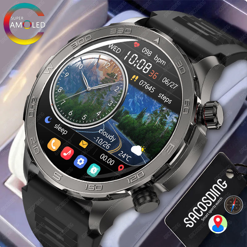 Reloj inteligente deportivo para hombre, pulsera con seguimiento GPS, resistente al agua, control del ritmo cardíaco, oxígeno en sangre, llamadas por Bluetooth, compatible con Huawei y Xiaomi 2024 ราคา 1,503 บาท*ส่งฟรี