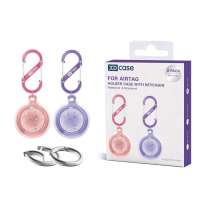 For AirTag 2nd Gen / 1st Gen XDcase 2 Pack Full-cover Waterproof TPU Protective Case with Keychain