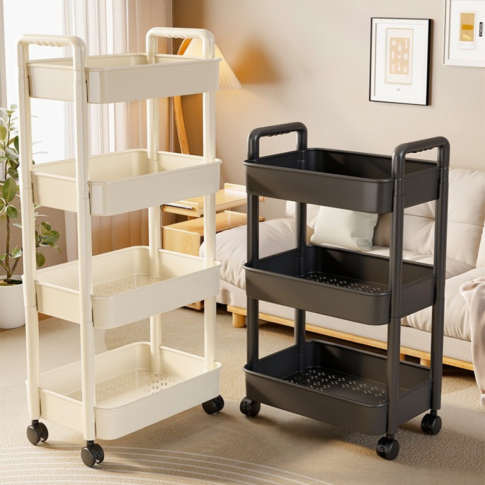 Giá đỡ xe đẩy sàn nhà bếp phòng ngủ nhiều lớp cho bé ăn nhẹ di động phòng tắm giá đựng đồ vệ sinh 🔥lzb031🔥