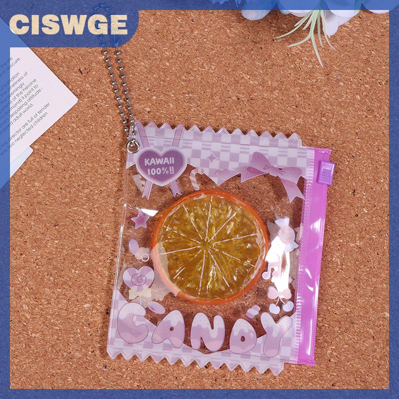 CISWGE 1PC Kẹo thanh Túi Phim hoạt hình theo chủ đề huy hiệu lưu trữ trường hợp mặt dây chuyền vỏ bảo vệ thẻ Búp bê túi