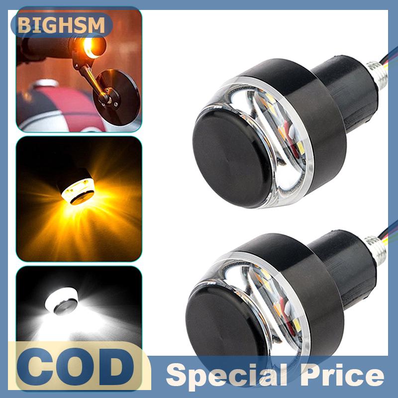 BIGHSM 2 cái đèn tín hiệu rẽ cuối tay lái xe máy cho đèn đánh dấu bên tay lái 22mm màu trắng vàng đỏ xanh lam
