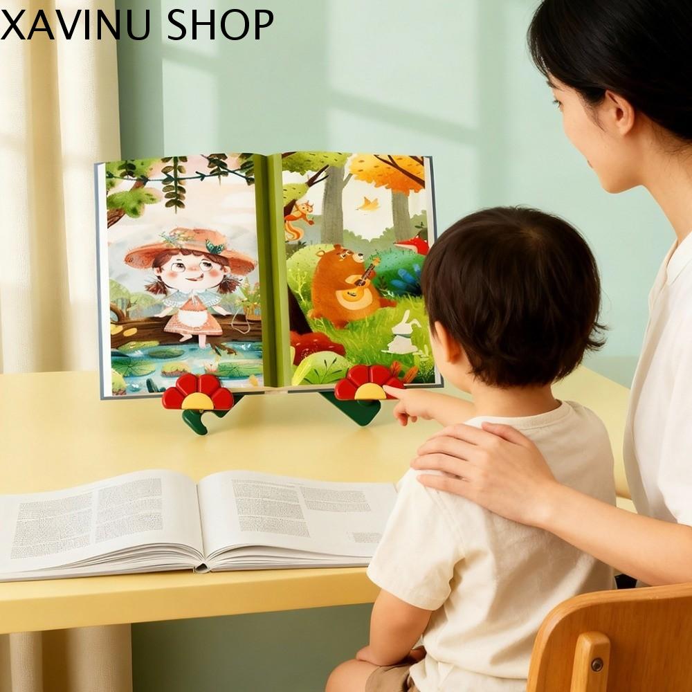 XAVINU Góc điều chỉnh Giá sách đọc sách phong cách hoa Hỗ trợ Có thể gập lại Khay đựng sách Giá đỡ máy tính bảng Đa chức năng Giá đỡ đọc sách Sử dụng văn phòng trường học