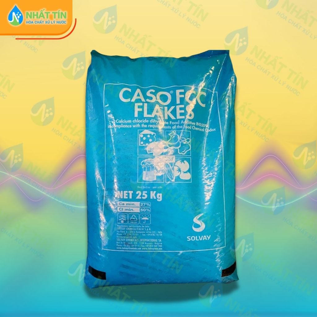 Caso Fcc Flakes - CaCl2 thực phẩm (25kg/bao) - Canxi Clorua phụ gia thực phẩm