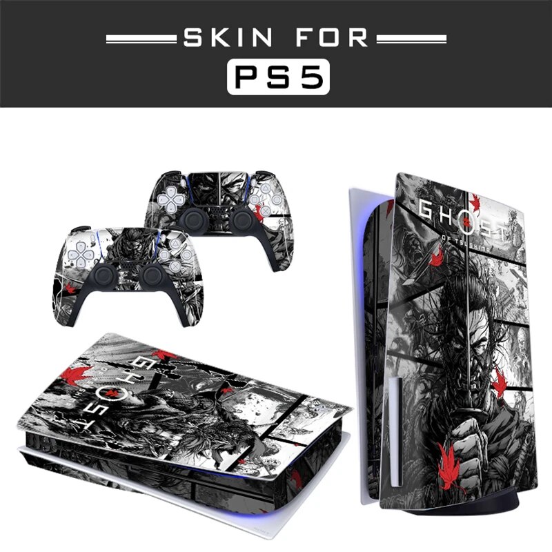 【Bestseller】 Ghost Of Tsushima Ps5 Disc Edition Skin Sticker For 5 Console And Controllers Ps5 Skin Sticker Decal Cover