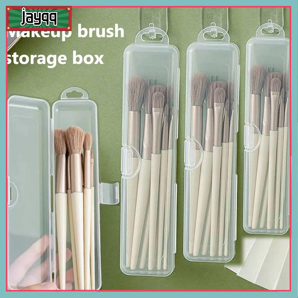 JAYQQ 1Pcs Trong suốt Hộp đựng cọ trang điểm Có Nắp Bộ đồ ăn bút chì lông mày đũa Hộp xếp đồ bằng nhựa  Di động Dụng cụ làm đẹp