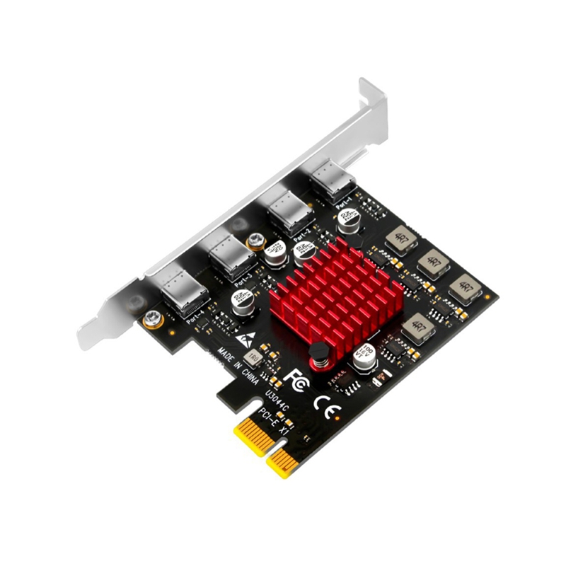 Desktop 5Gbps PCI-E to USB3.0 Expansion Card ,4-Port Type-C Adapter Card USB3.2 Expansion Card Fast Charging