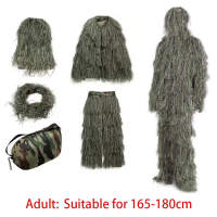 Geely Clothing Woodland 3D Bionic Leaf Camouflage Clothing Ghillie Suit for Hunting Camo Suits Cosplay Tactical Camouflage Clothing Woodland 3D Bionic Leaf Camouflage Ghillie Suit for Hunting Bird Watching