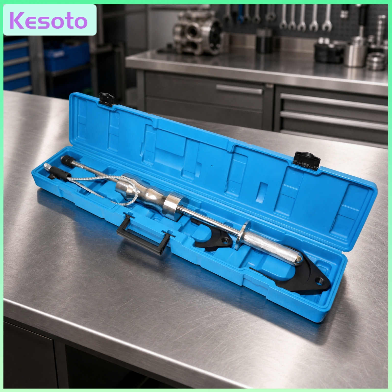 อุปกรณ์และชิ้นส่วนยานยนต์ Kesoto ชุดค้อนดึงสไลด์เหล็กคาร์บอนพร้อมกระเป๋าพกพา เครื่องมือถอดครึ่งเพลาสำหรับงานหนัก เครื่องดึงค้อนสไลด์แบบพกพาพร้อมกระเป๋าพกพาตามหลักสรีรศาสตร์สำหรับกลศาสตร์ยานยนต์ ราคา 17,505 บาท*ส่งฟรี