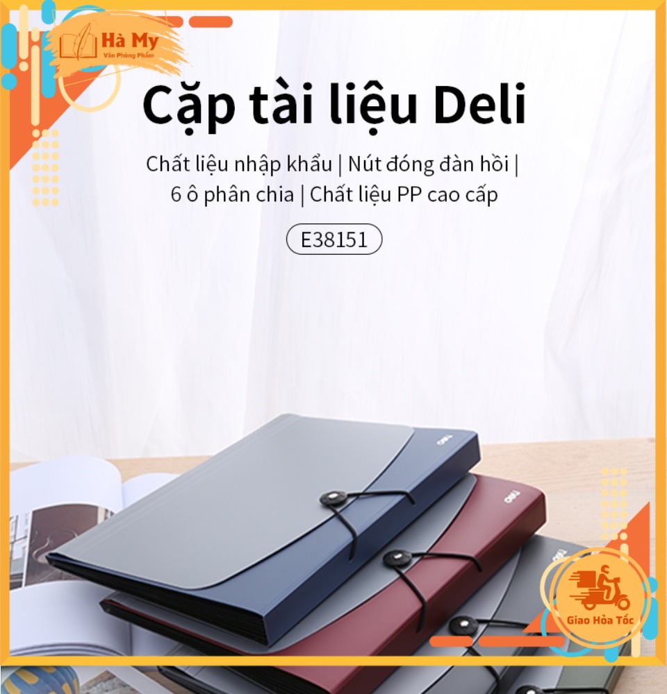 Cặp đựng tài liệu a4 7 ngăn deli e38151