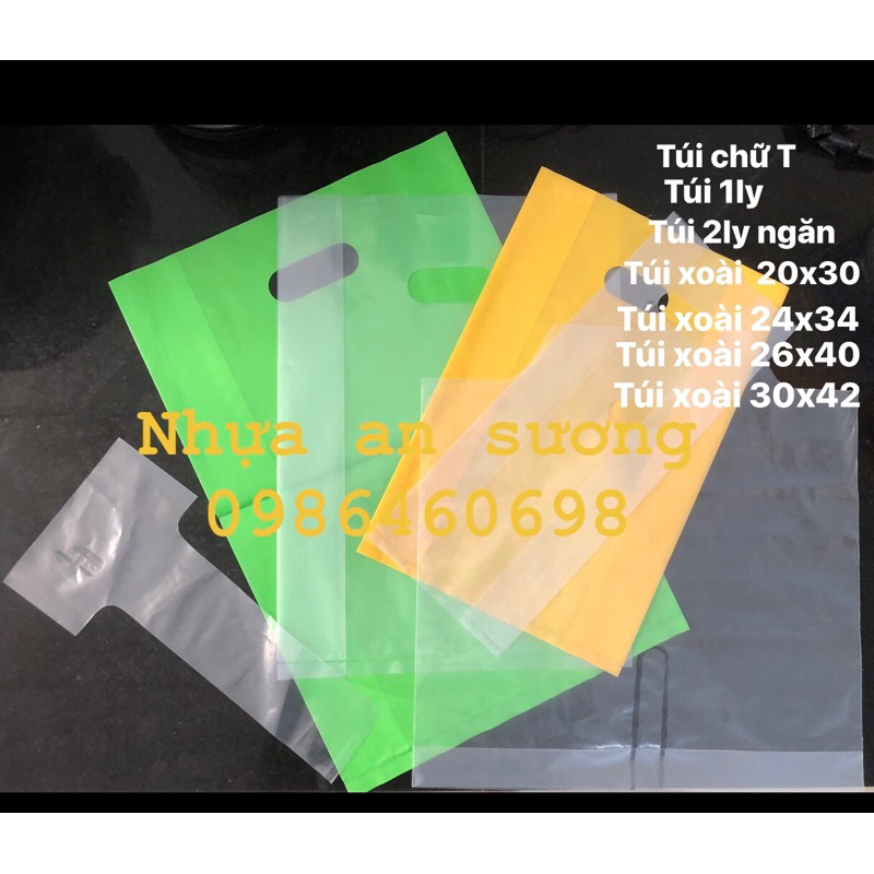 500g túi pe 1ly, 2ly, túi hột xoài, túi chữ t