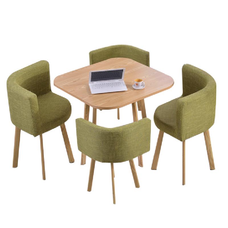 JIJI Spacious Coffee Dining Set (Free Installation) - Fabric Seat (1 Table W/ 4 Chairs) / Dining Furniture / Tables (SG)