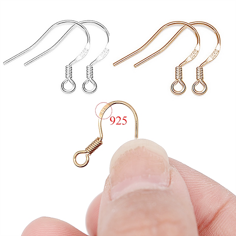 【YF】 Carven 925 Silver Earrings Fechos Ganchos Fittings Jóias Fazendo Acessórios Iron Earwire 100 Pcs/Lot