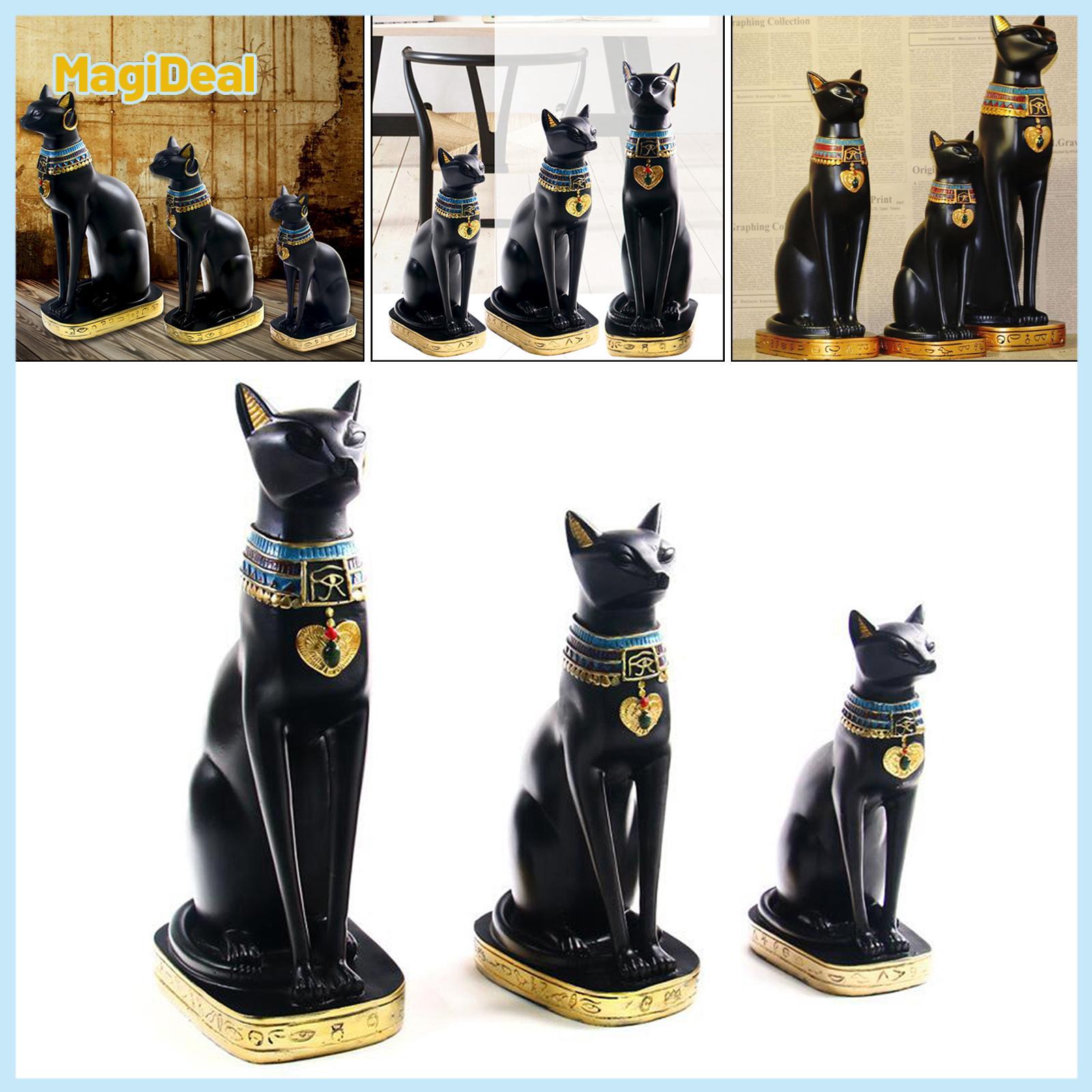 Egyptian Cat Resin Statue Handcrafted Cats Sculpture Decoration Ancient Exotic Collectible Figurine for Home Room Garden Ornament Exquisite Decor ราคา 937 บาท*ส่งฟรี