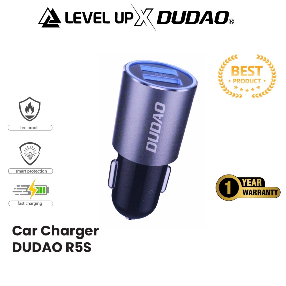LEVEL UP x DUDAO Car Charger R5S 3.4A Fast Charging Harga 32,000 rupiah*Gratis Ongkir