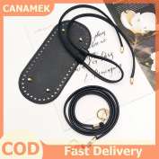CANAMEK 3 cái bộ Tự Làm Vòng PU Da Crochet Dệt Túi Thiết Lập Bền Màu Rắn Túi Dưới Cơ Sở Túi Handmade Dây Kéo Phụ Kiện