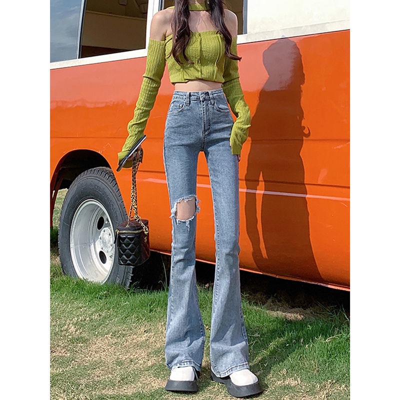 FOX-◎Wide Leg Elephant Pants Croppd Jeans HighWaisted Straight Cut Maong  for Women Ankle | Shopee Philippines