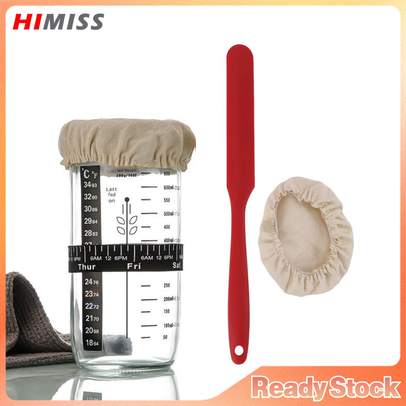 👍[Local delivery]Sourdough Starter Jar Kit 24OZ Sourdough Jar With Ounce Scale Line Bread Baking Supplies Glass Jar With Thermometer And Scraper ราคา 149 บาท*ส่งฟรี